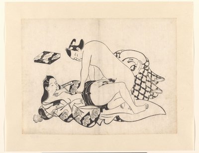 Liebespaar mit Kuss von Kiyonobu (I) , Torii