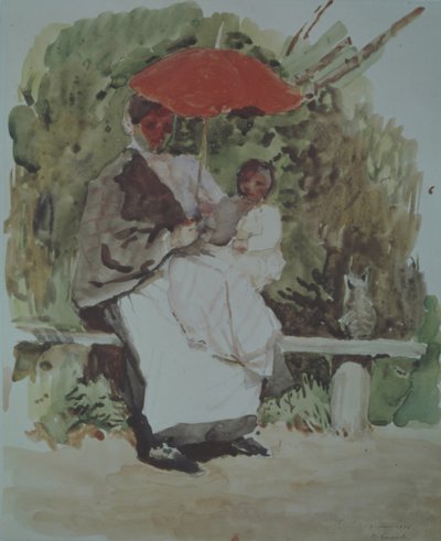 Krankenschwester mit einem Kind von Konstantin Andreevic Somov