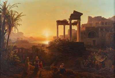 Landschaft mit Sonnenuntergang von Károly Markó d. Ä.