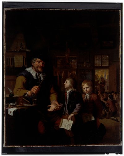 Ein Lehrer, der zwei Jungen züchtigt von Krzyztof (1659 1729) Lubieniecki