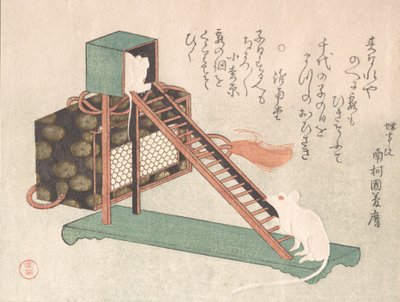 Weiße Mäuse spielen, wahrscheinlich 1816 von Kubo Shunman