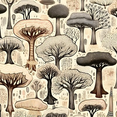 Baumstammabschnitte, Boho-Clipart, Boho-Zeichnungsmuster, Boho-Stamm 4 von Kurt Heppke