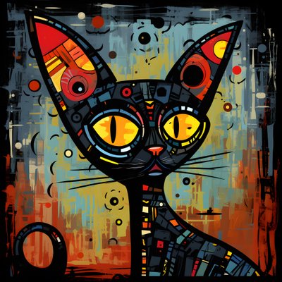 Cartoon skurrile Sphinx-Katze 1 von Kurt Heppke
