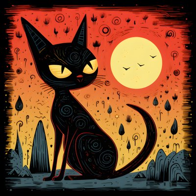 Cartoon skurrile Sphinx-Katze 2 von Kurt Heppke