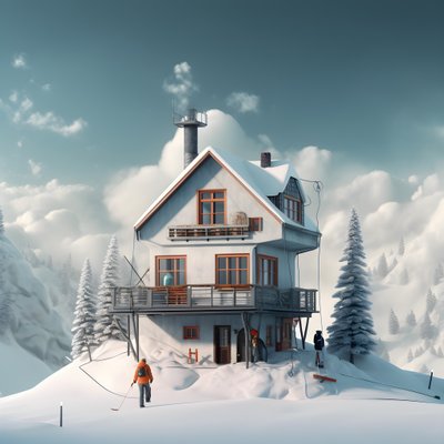Ein Haus mit einer Skimütze 2 von Kurt Heppke