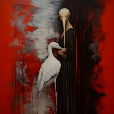 Frau und Storch von Kurt Heppke