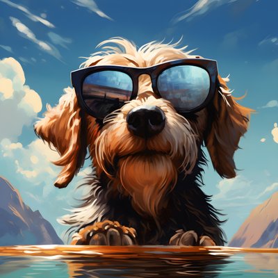 Hund, Cartoon, Sonnenbrille von Kurt Heppke