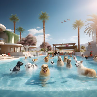 Hunde-Poolparty in Palm Springs 4 von Kurt Heppke