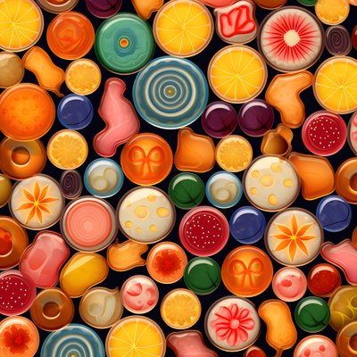 Muster von Geleebonbons 2 von Kurt Heppke