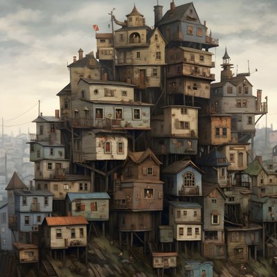 Eine Stadt aus liegenden Häusern von Kurt Heppke