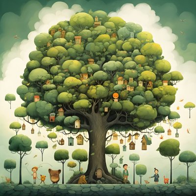 Kinderillustration Bäume 1 von Kurt Heppke