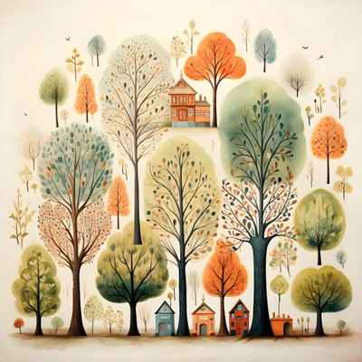 Kinderillustration Bäume 2 von Kurt Heppke