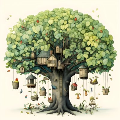 Kinderillustration Bäume 3 von Kurt Heppke