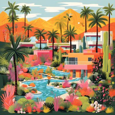 Detaillierte Illustration von Palm Springs 2 von Kurt Heppke