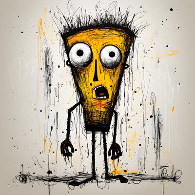 Gelbe Cartoonfigur von Kurt Heppke