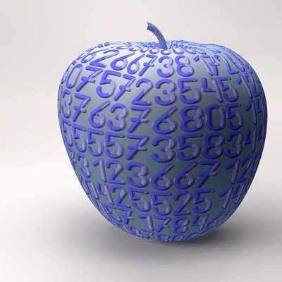 Gerahmter Apfel mit Buchstaben III von Kurt Heppke