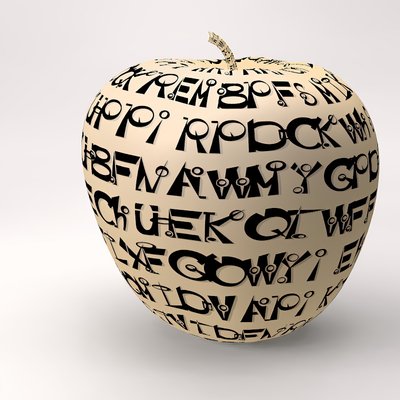 Gerahmter Apfel mit Buchstaben I von Kurt Heppke