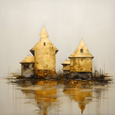 zwei Häuser in Gold von Kurt Heppke
