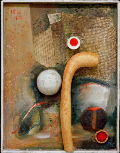 Fredlyst mit gelbem künstlichem Knochen von Kurt Schwitters