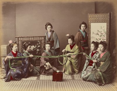 (Konkonchiki) Japanisches Mädchen beim Spiel von Kusakabe Kimbei