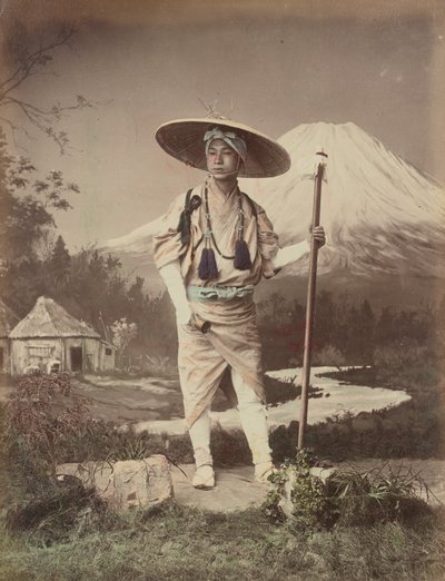 Pilger auf dem Weg zum Fujiyama von Kusakabe Kimbei