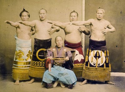 Sumo-Ringer, um 1877 von Kusakabe Kimbei