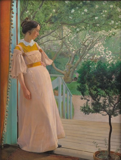 An den französischen Fenstern. Die Frau des Künstlers von Laurits Andersen Ring