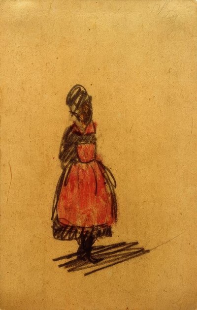 Ohne Titel (Stehende mit roter Schürze) von Laszlo Moholy Nagy