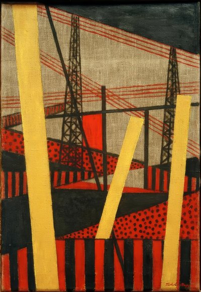 Radio und Eisenbahnlandschaft von Laszlo Moholy Nagy