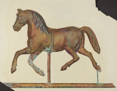 Kleine Metall-Wetterfahne, ca. 1940 von Laura Bilodeau