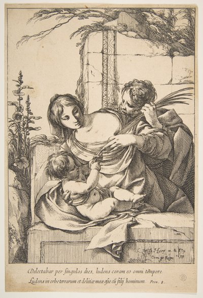 Heilige Familie mit Palme, 1639 von Laurent de la Hyre