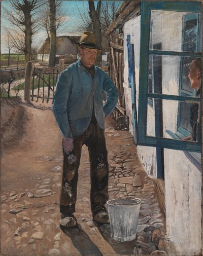 Das alte Haus weißeln, 1908 von Laurits Andersen Ring