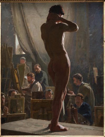 Männlicher Akt im Atelier von Bonnat von Laurits Regner Tuxen