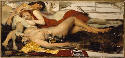 Erschöpfte Maeniden, ca. 1873-74 von Lawrence Alma Tadema