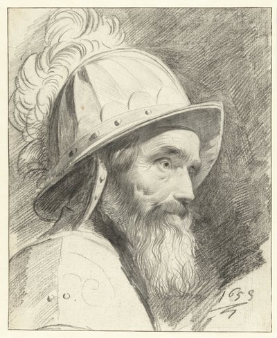 Büste eines Kriegers mit Helm von Leendert van der Cooghen