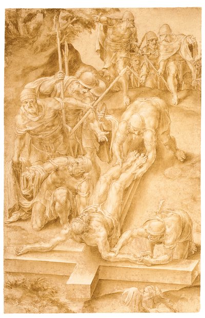 Christus ans Kreuz genagelt von Lelio Orsi da Novellara