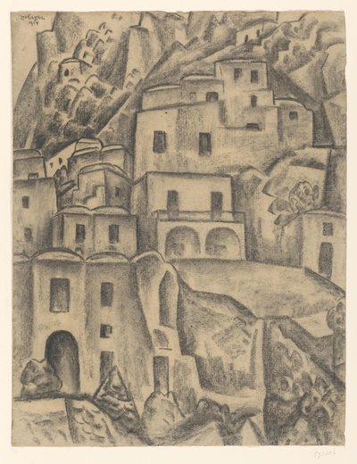 Häuser am Berghang von Leo Gestel (signed by artist)