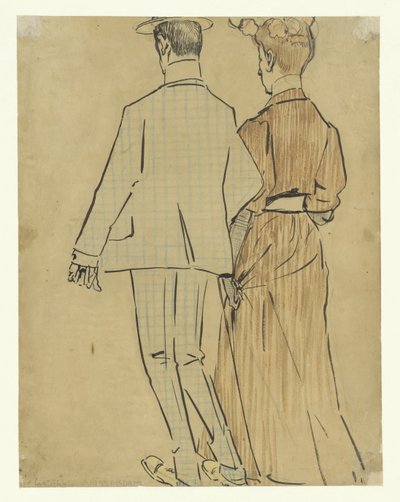 Spazierendes Paar von Leo Gestel (signed by artist)