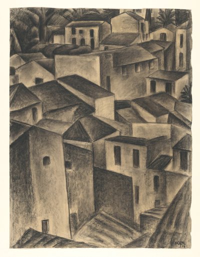 Ansicht in einem italienischen Dorf von Leo Gestel