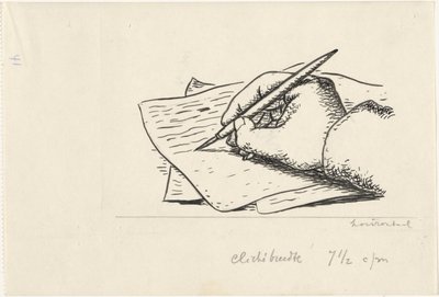 Schreibende Hand von Leo Gestel