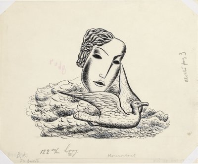 Frauenkopf mit Vogel (Skizze) von Leo Gestel