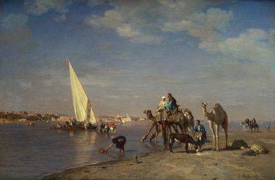 Szene am Nil von Leon Auguste Adolphe Belly