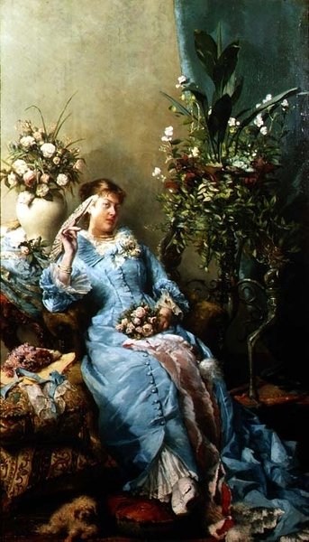 Dame mit einem Fächer von Leon Henri Marie Frederic