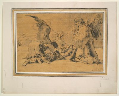 Toter Abel, betrauert von Engeln von Leonard Bramer