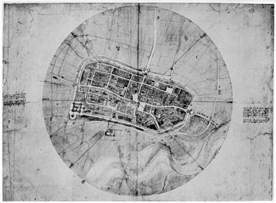 Plan von Imola, Italien, ca. 1502 von Leonardo da Vinci
