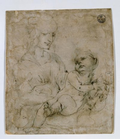 Studie zur Madonna mit Katze von Leonardo da Vinci
