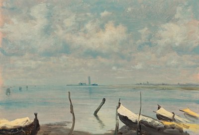 Blick von Mestre auf Venedig (Lagunenlandschaft) von Leopold Carl Muller