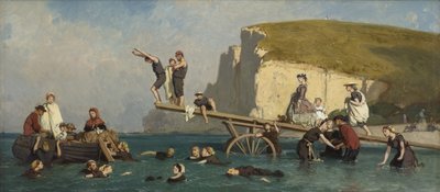 Badende in Étretat von Lepoittevin