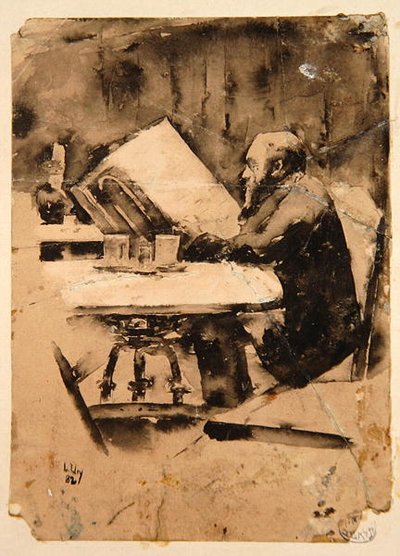 Mann im Café von Lesser Ury