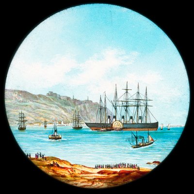Das Dampfschiff Great Eastern, Zauberlaternenbild von Unbekannt Unbekannt